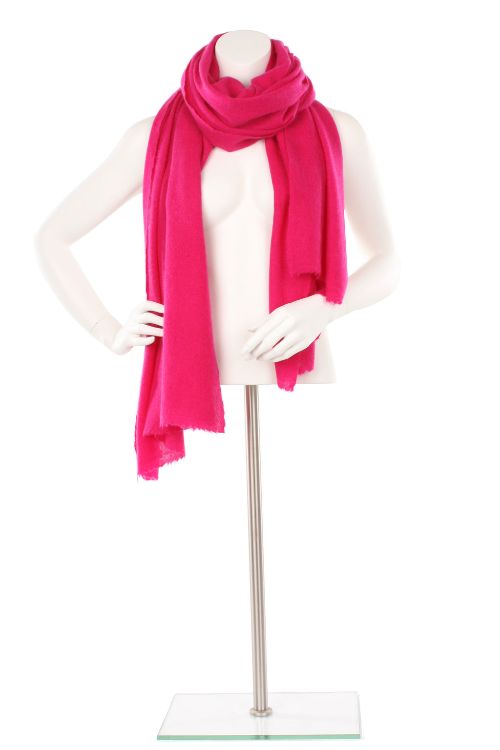 Hot Deep Pink Cashmere Oversized Scarf