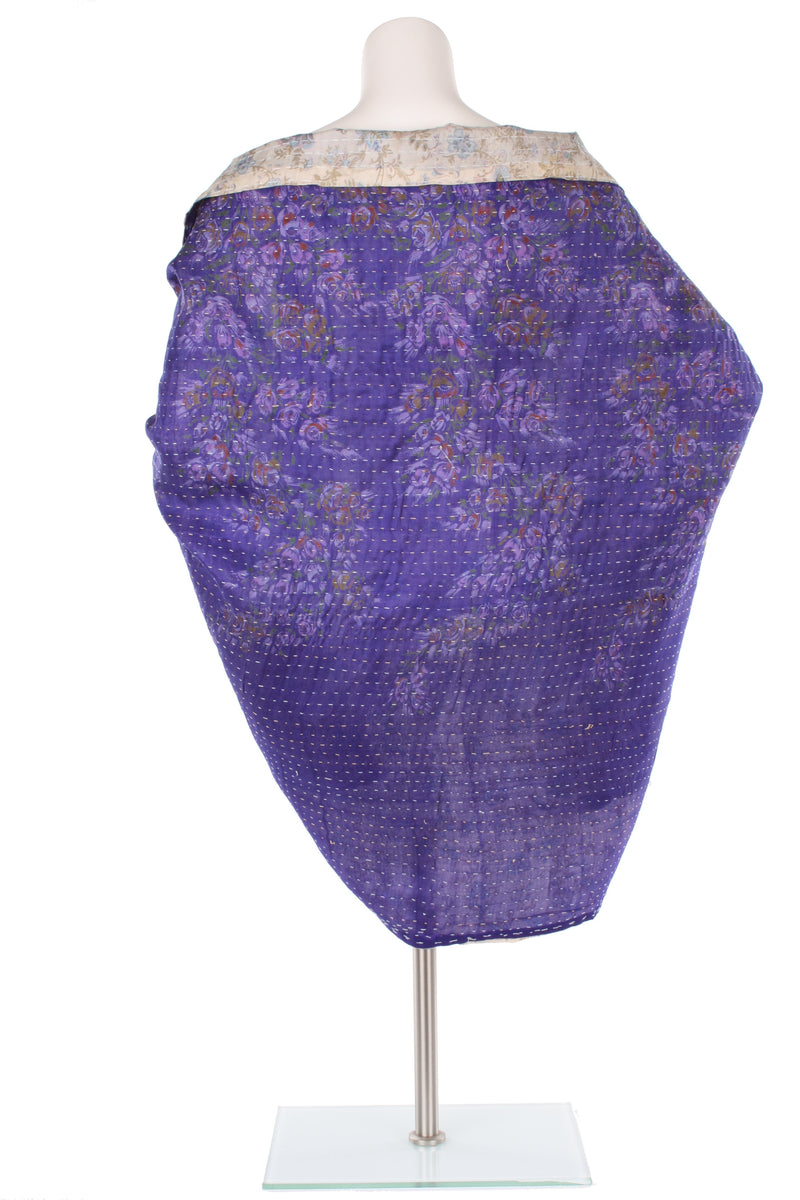 Vintage Silk Kantha Wrap - Royal Purple