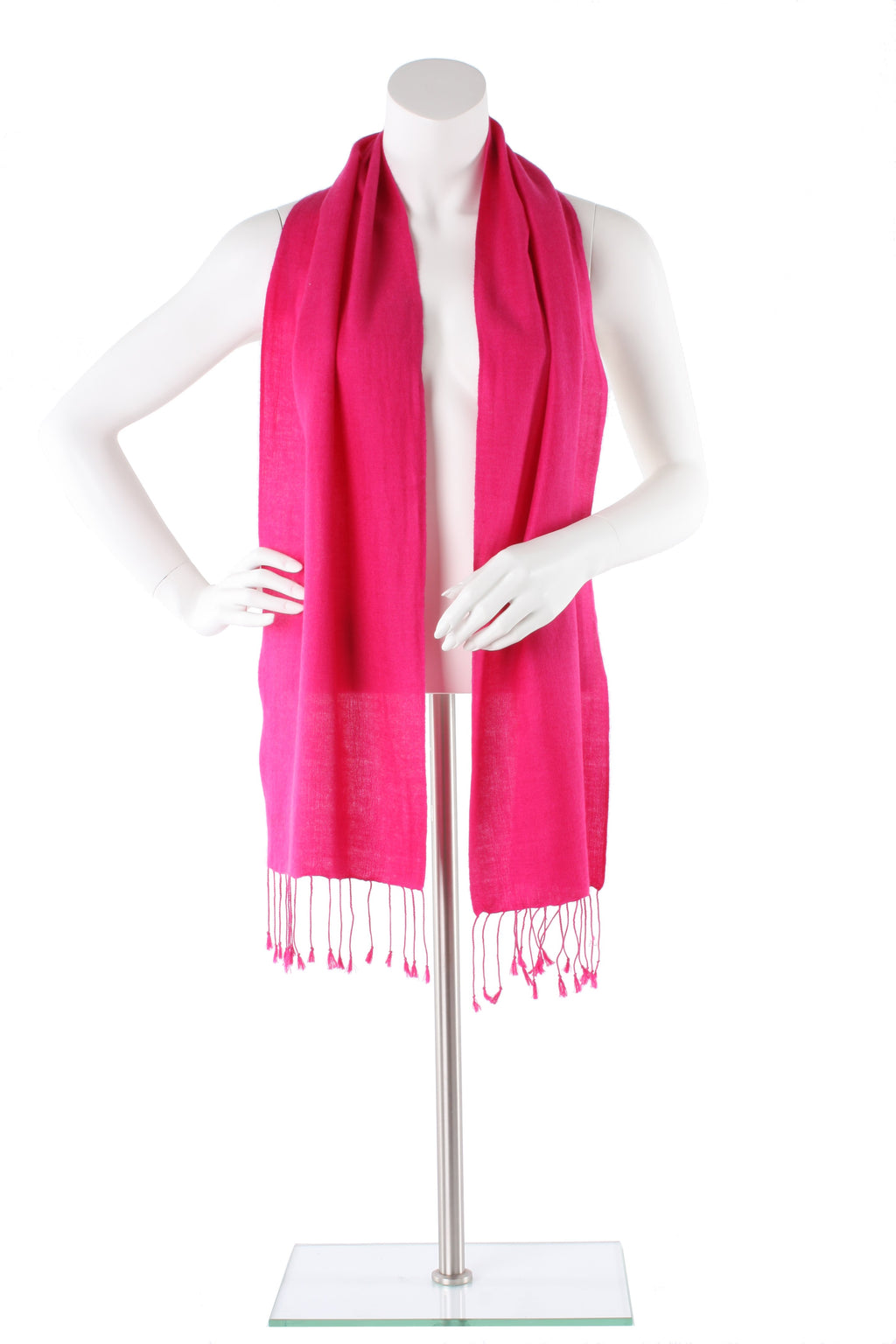 Hot Deep Pink Cashmere and Silk Scarf