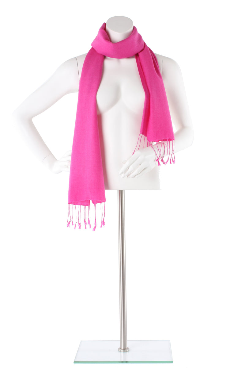 Flamingo Pink Cashmere and Silk Scarf