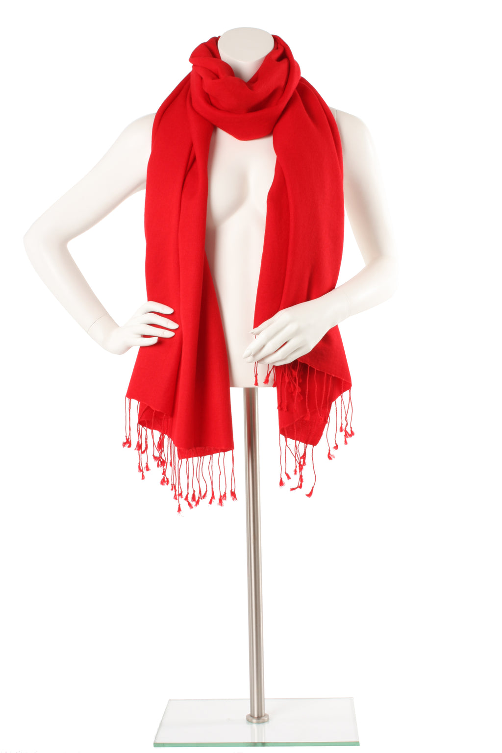 Red Cashmere and Silk Oversized Scarf