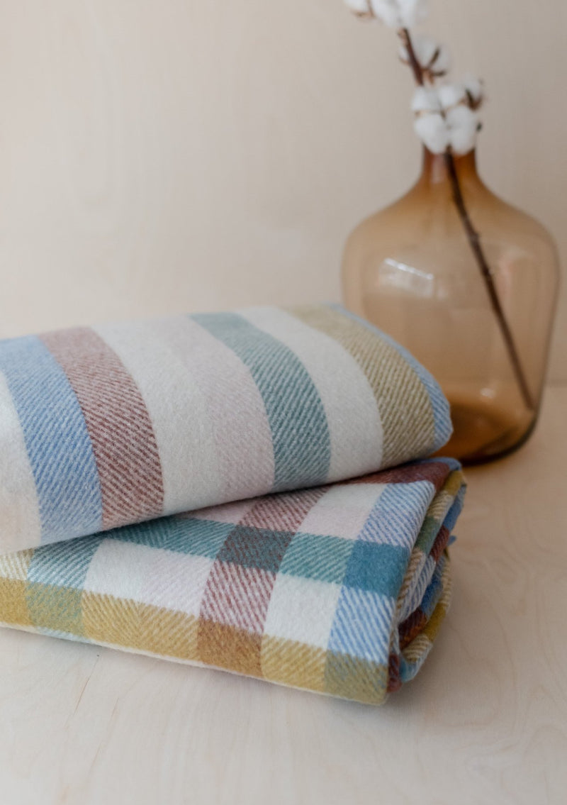 Rainbow Stripe Recycled Wool Blanket
