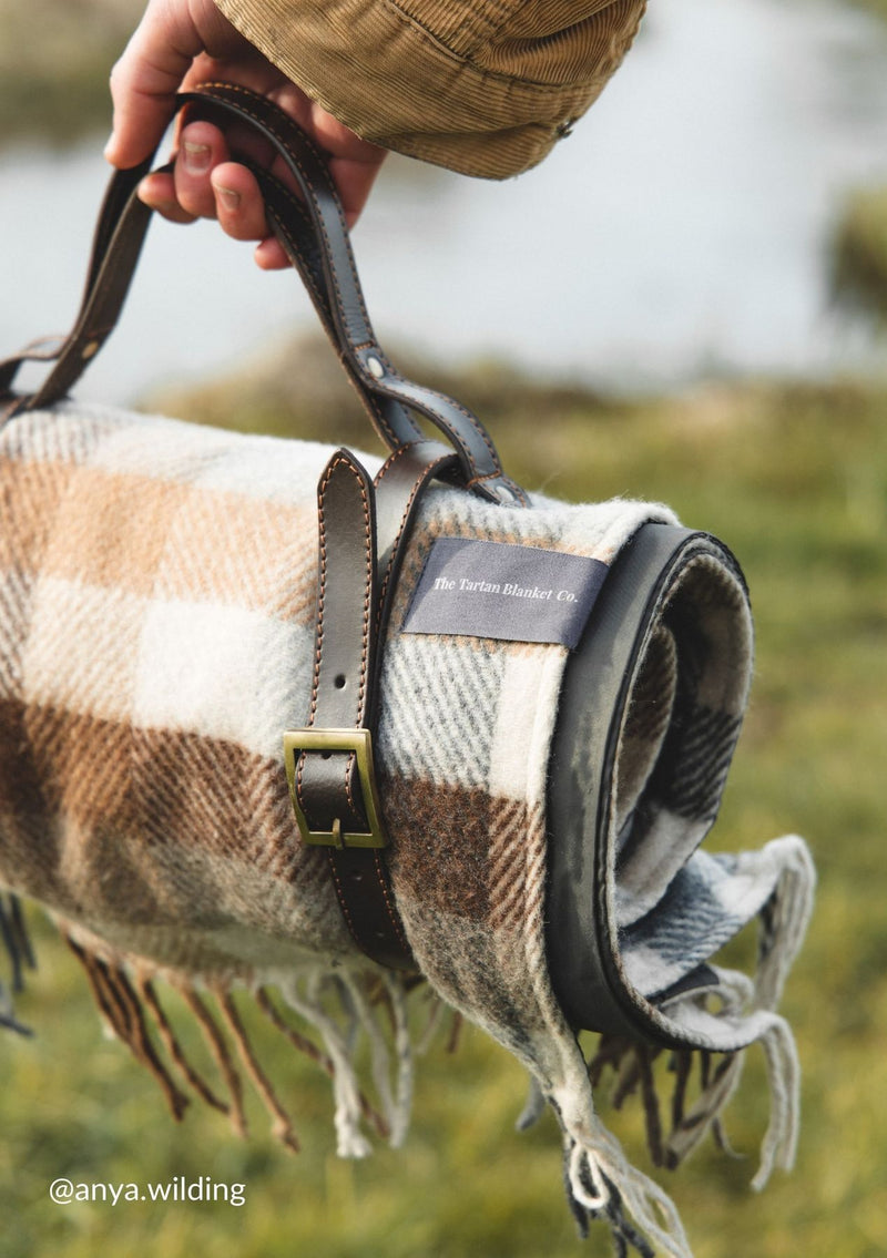 Neutral Check Picnic Blanket