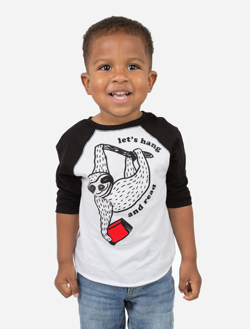 Let's Hang and Read Kids 3/4 Sleeve Raglan