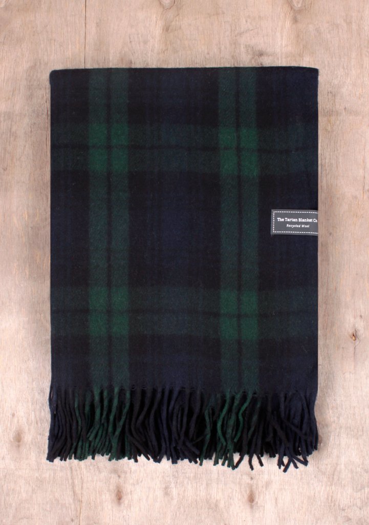 Black Watch Tartan Recycled Wool Blanket