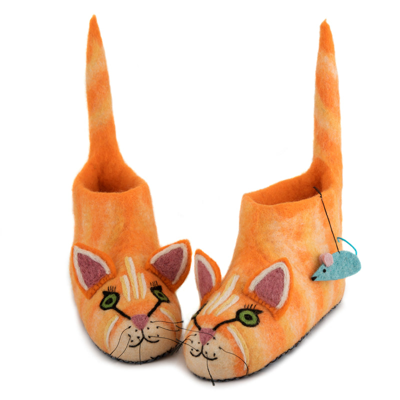 Cartoon Cat Slippers Garfield Winter Bedroom Kitten Plush Toy Novelty Soft  Fur | eBay