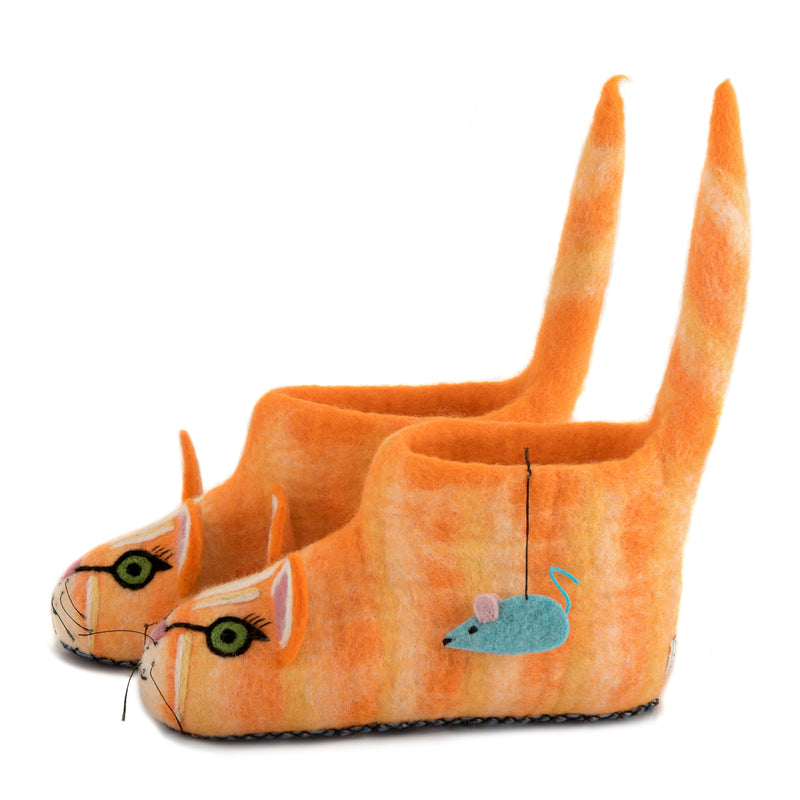 Adult's Ginger Cat Slippers