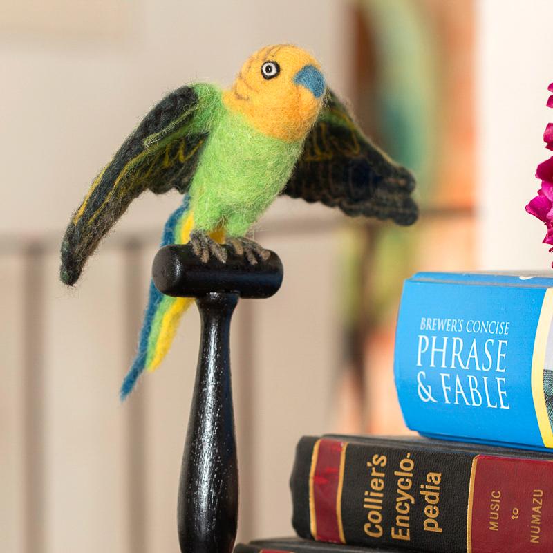 Mounted Green Budgie