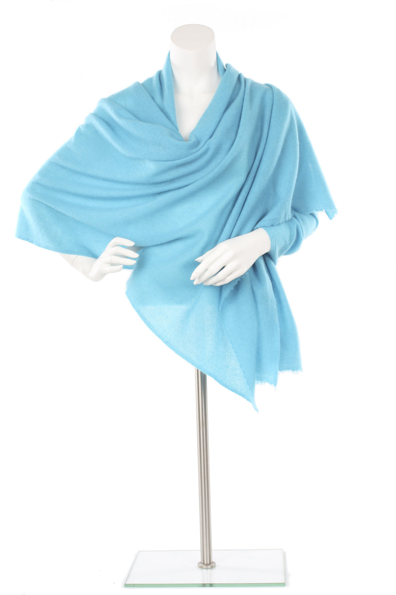 Carolina Blue Cashmere Oversized Scarf