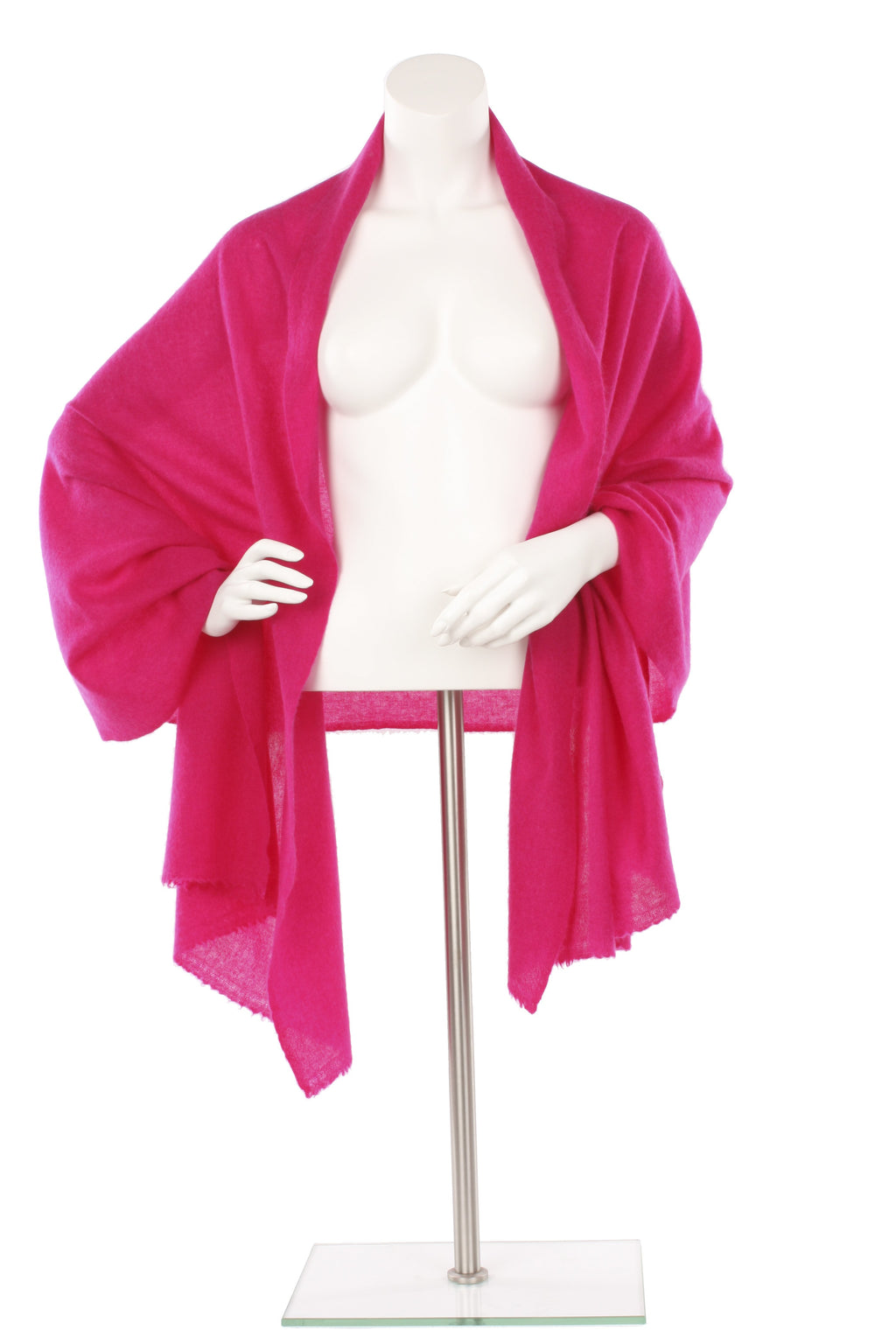 Hot Deep Pink Cashmere Oversized Scarf
