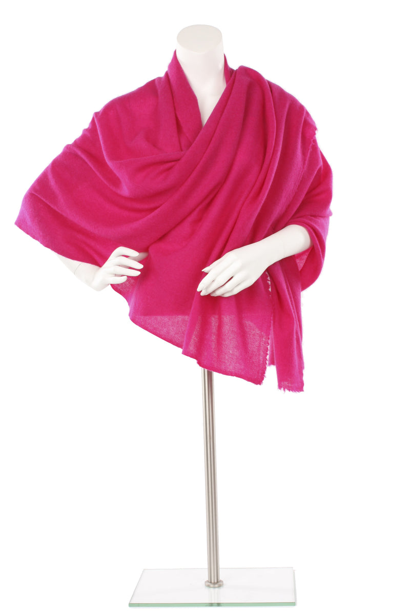 Hot Deep Pink Cashmere Oversized Scarf