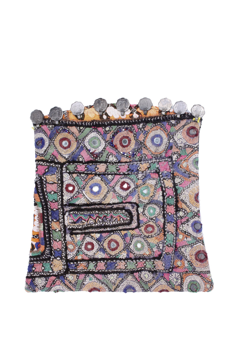 Banjara and Leather Clutch Purse