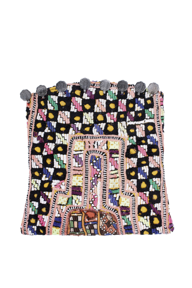 Banjara and Leather Clutch Purse