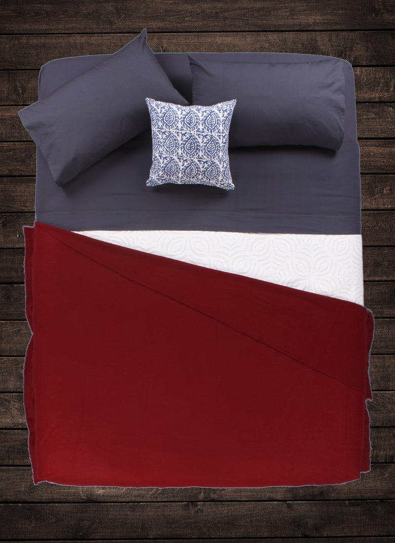 Maroon Cashmere Throw