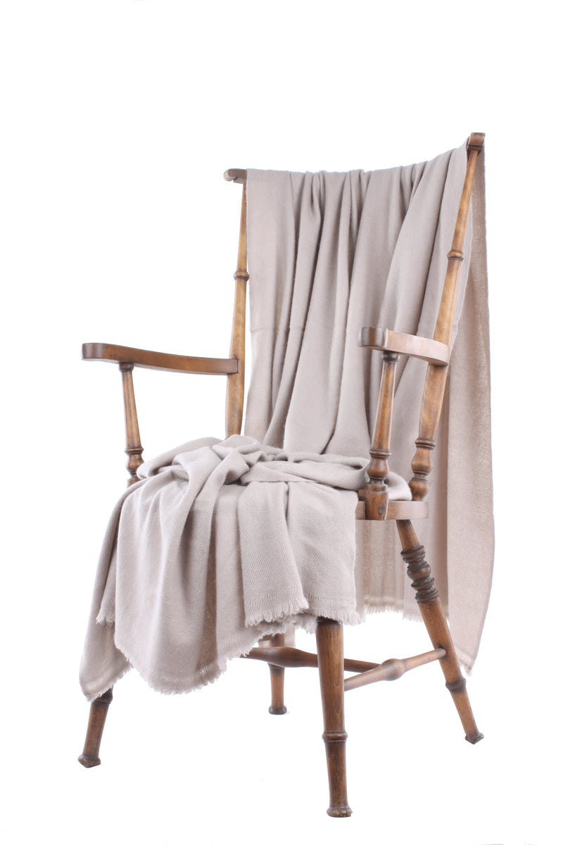 Light Taupe Cashmere Throw