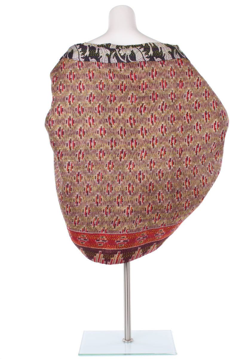 Vintage Silk Kantha Wrap - Maroon