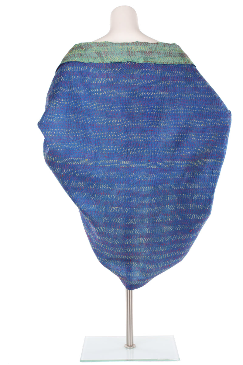 Vintage Silk Kantha Wrap - Ocean