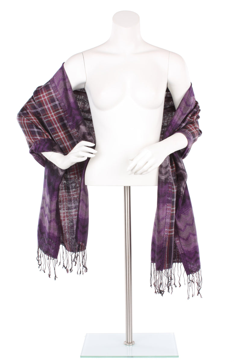 Midnight Chevron Oversized Silk Scarf