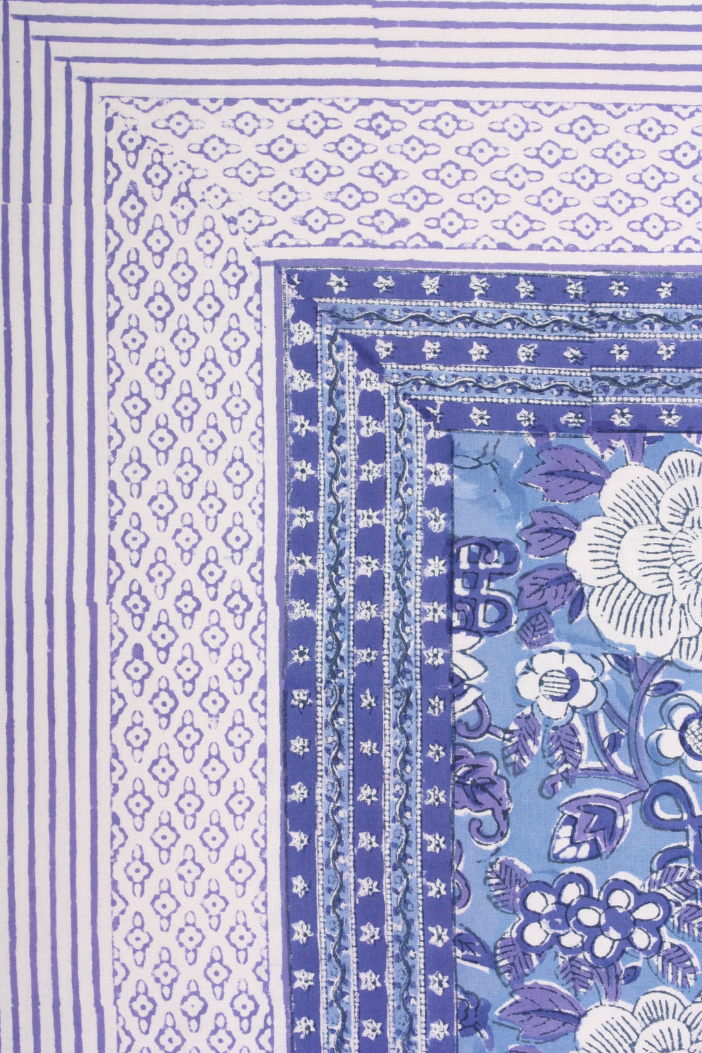 Queen Flat Sheet - Oriental Floral Blue