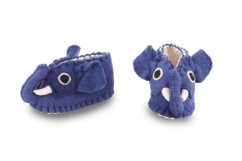 Blue Elephant Baby Booties