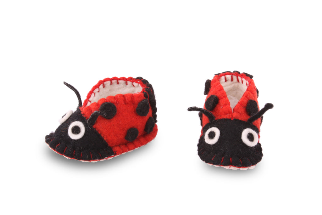 Ladybug Baby Booties