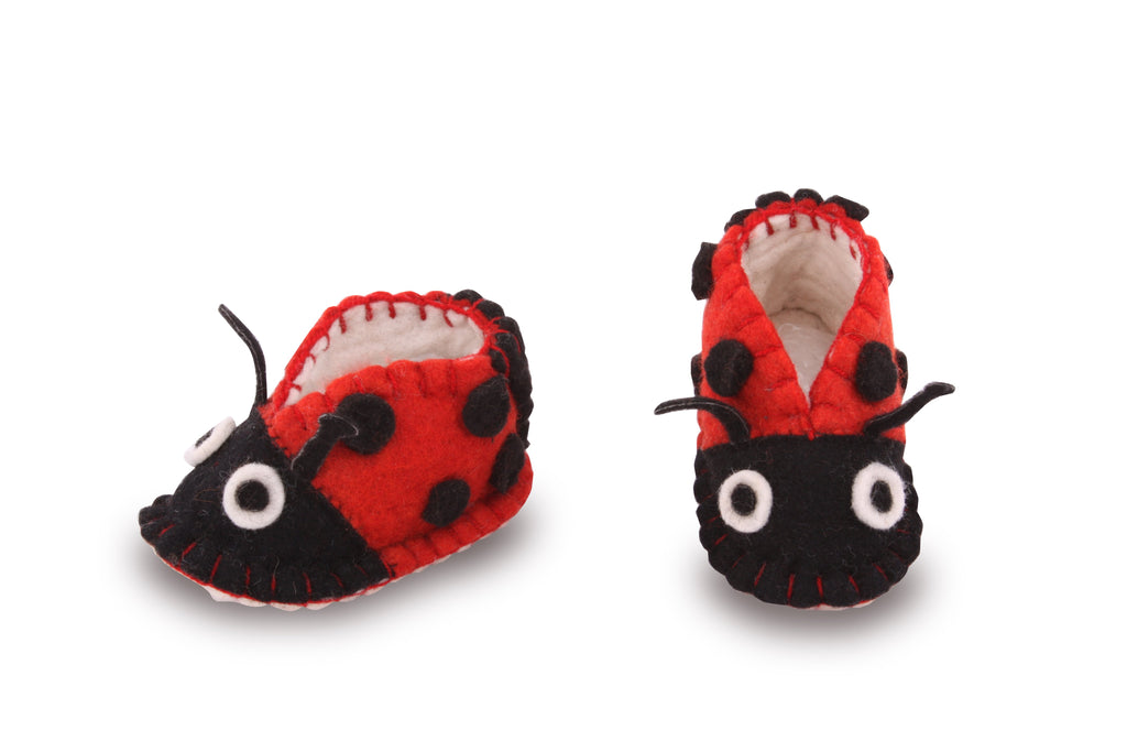 Ladybug Baby Booties
