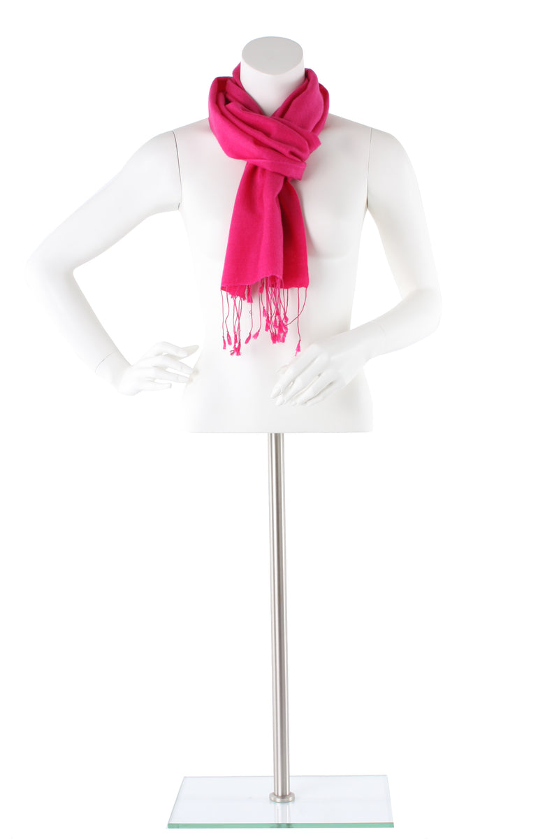 Hot Deep Pink Cashmere and Silk Scarf