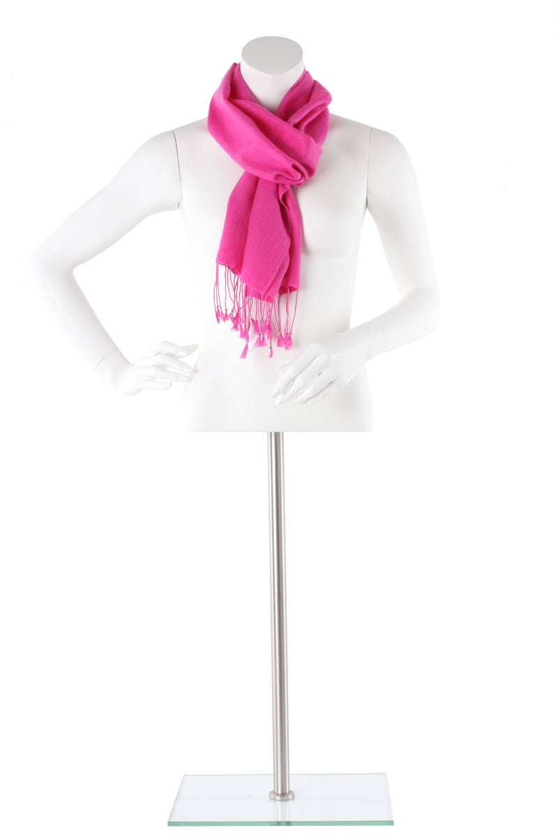 Flamingo Pink Cashmere and Silk Scarf
