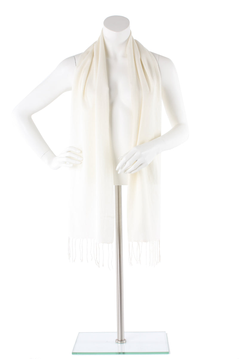 Cream Cashmere and Silk Scarf