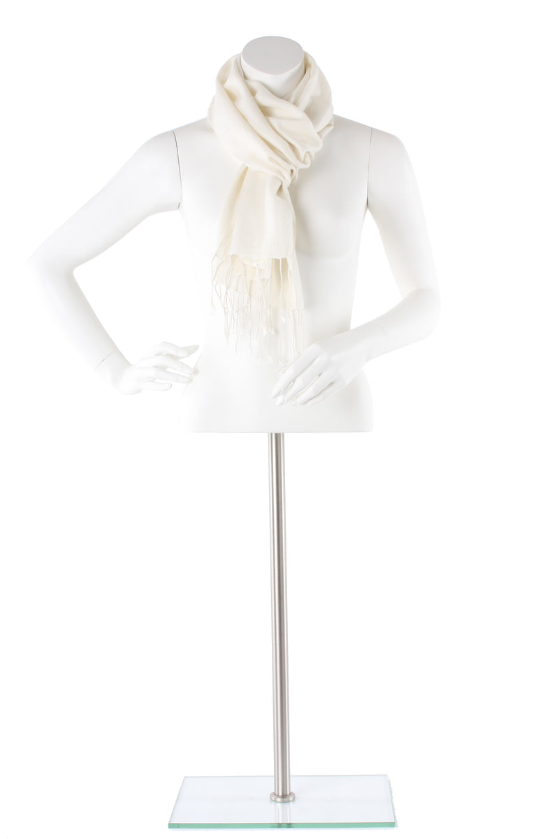 Cream Cashmere and Silk Scarf