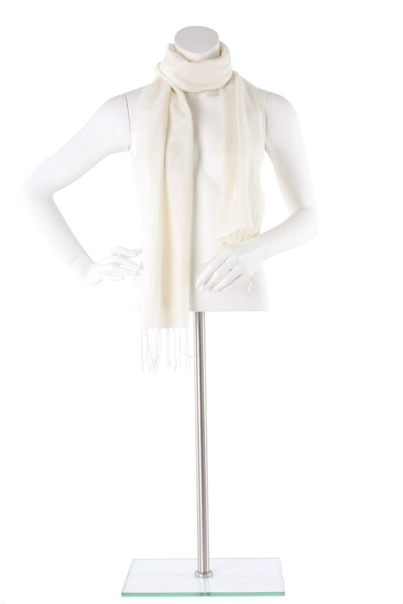 Cream Cashmere and Silk Scarf