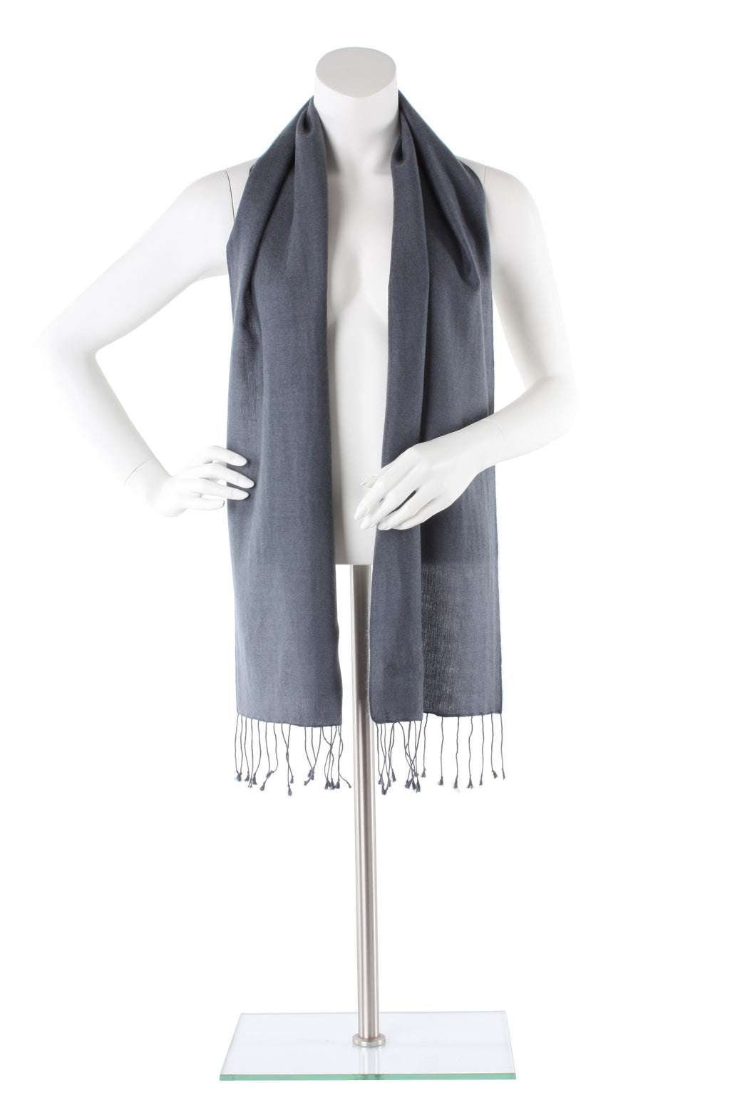 Charcoal Cashmere and Silk Scarf