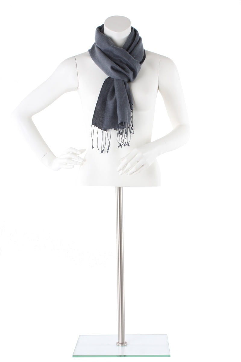 Charcoal Cashmere and Silk Scarf