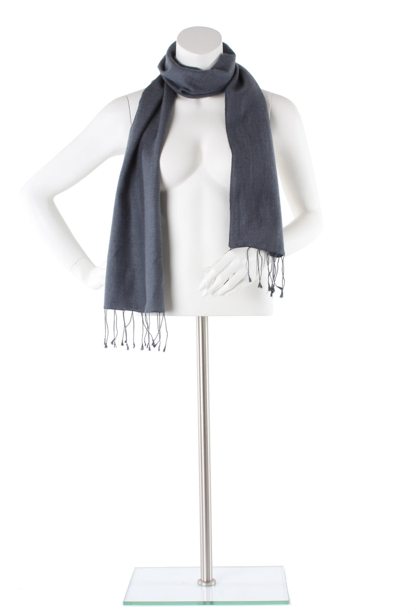 Charcoal Cashmere and Silk Scarf