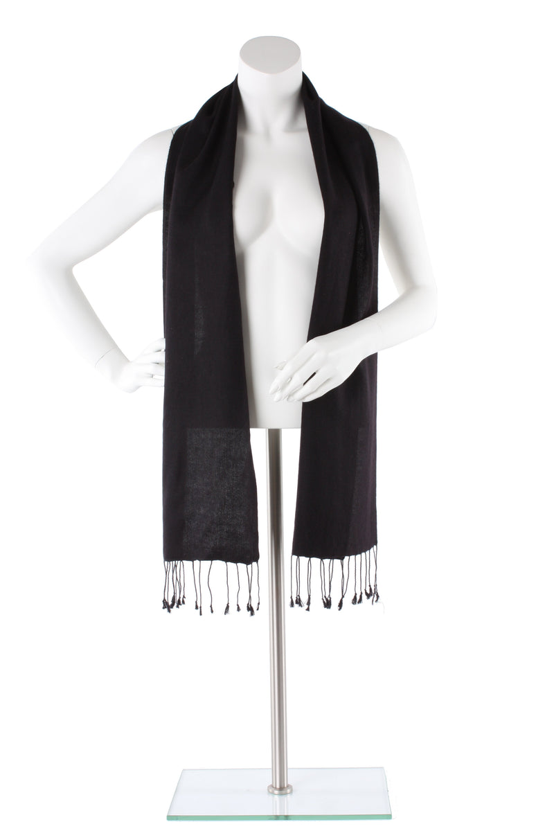 Black Cashmere and Silk Scarf