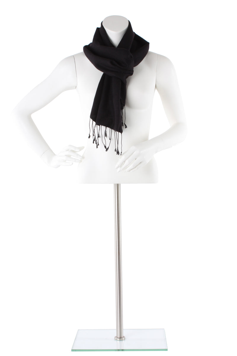 Black Cashmere and Silk Scarf