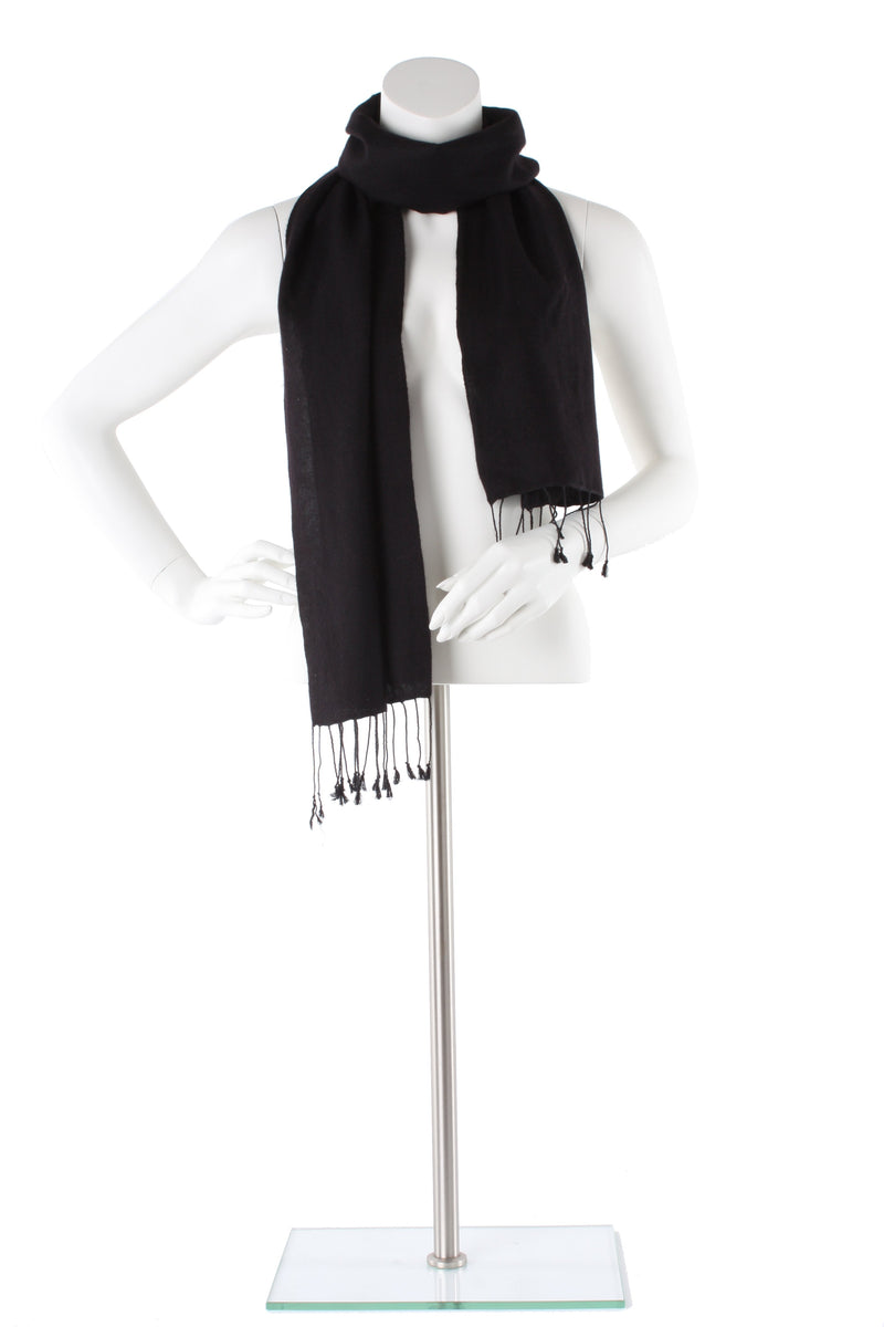 Black Cashmere and Silk Scarf