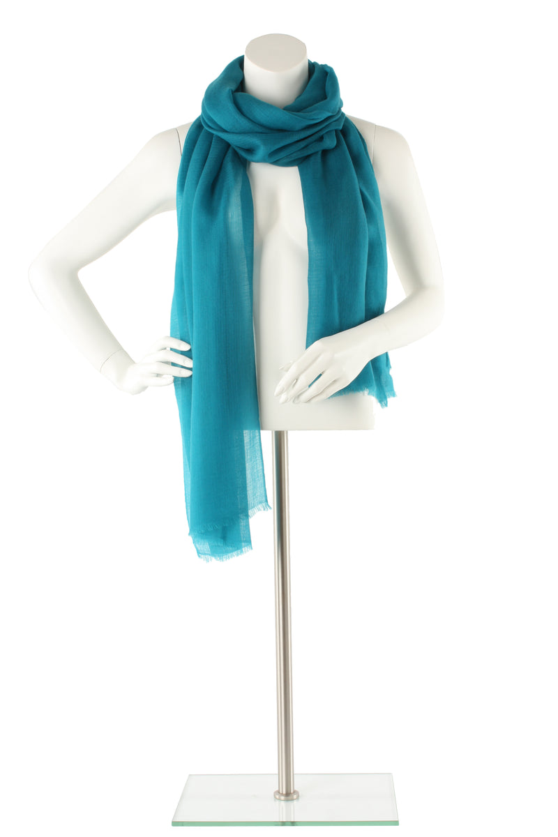 Teal Blue Luxe Cashmere Oversized Scarf