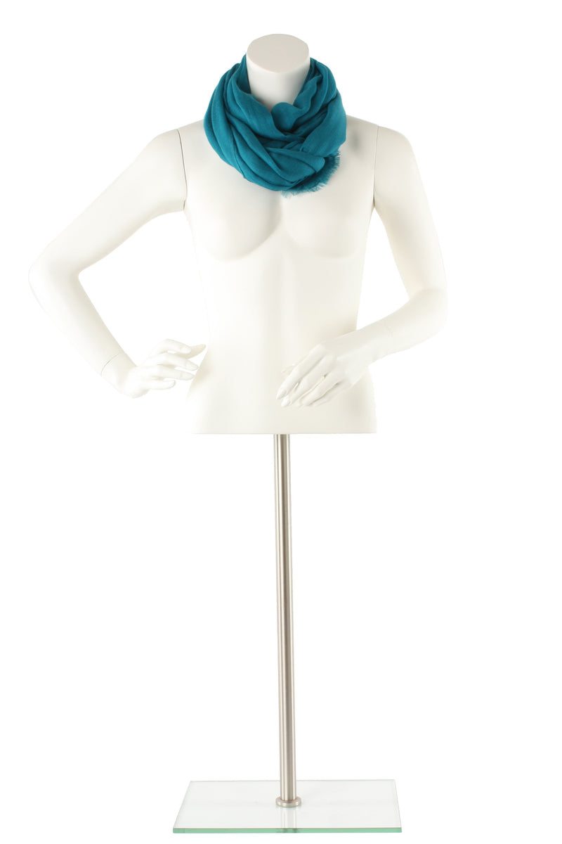 Teal Blue Luxe Cashmere Oversized Scarf