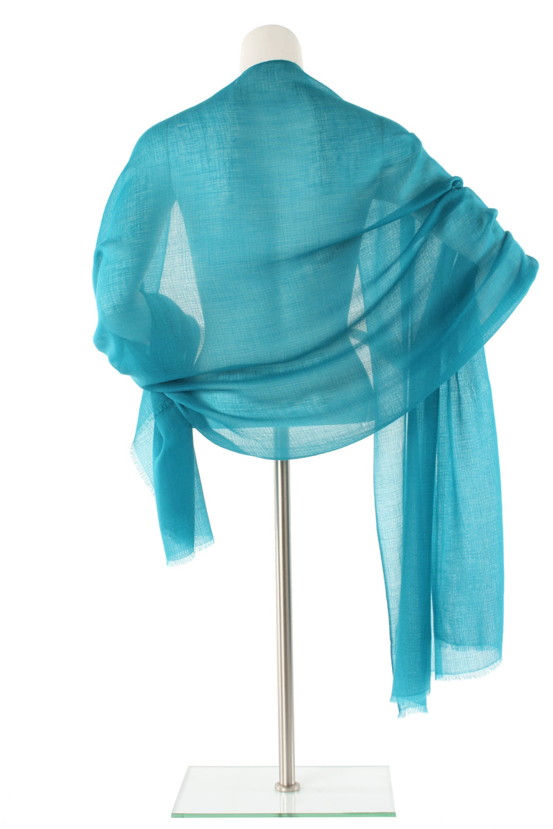 Teal Blue Luxe Cashmere Oversized Scarf