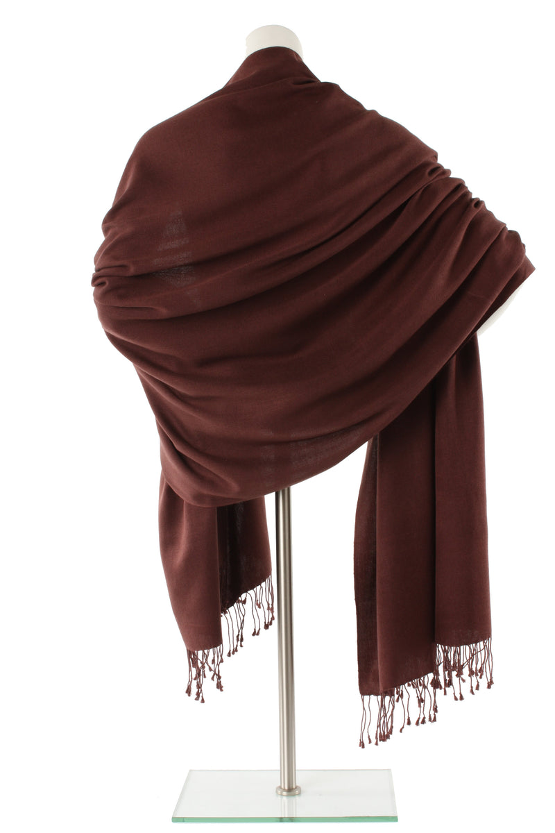 Coffee Cashmere and Silk Wrap