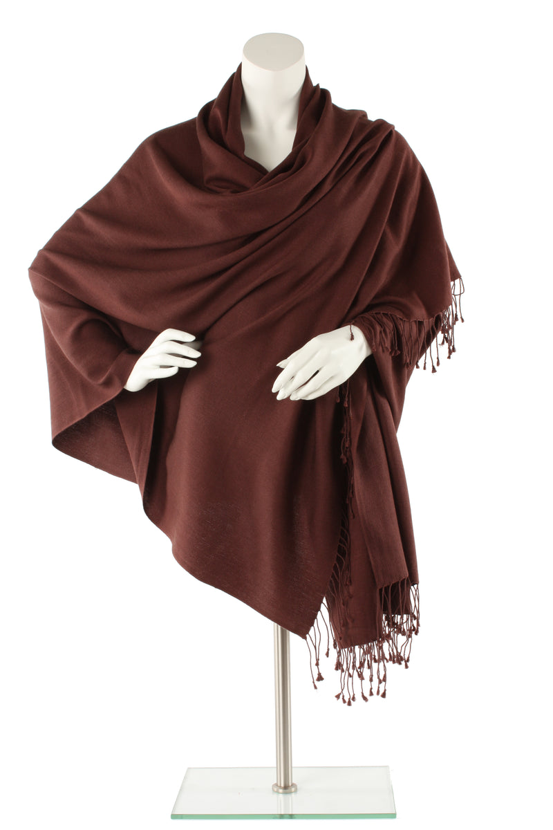 Coffee Cashmere and Silk Wrap