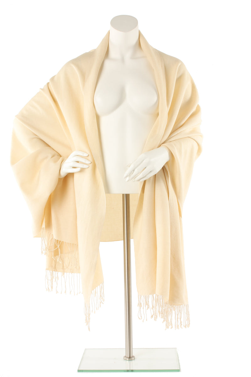 Egg Shell Cashmere and Silk Wrap