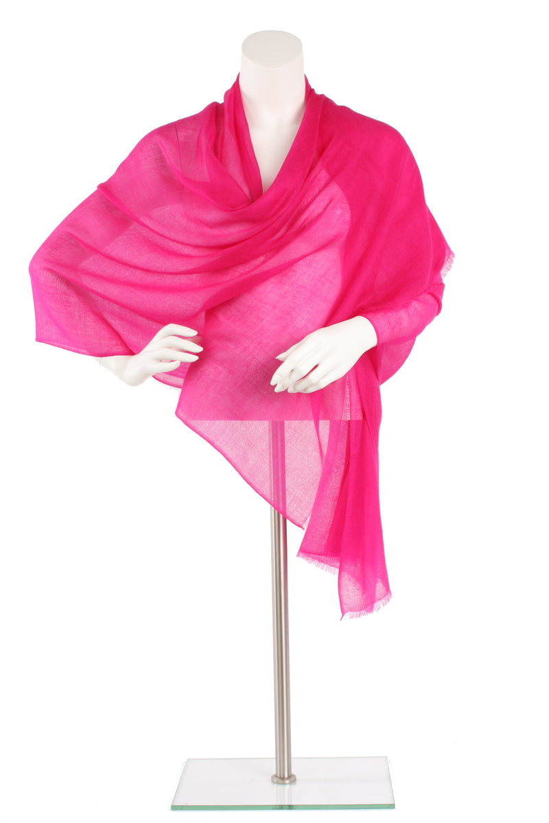 Flamingo Pink Luxe Cashmere Oversized Scarf