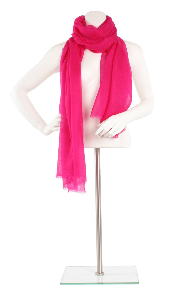 Flamingo Pink Luxe Cashmere Oversized Scarf