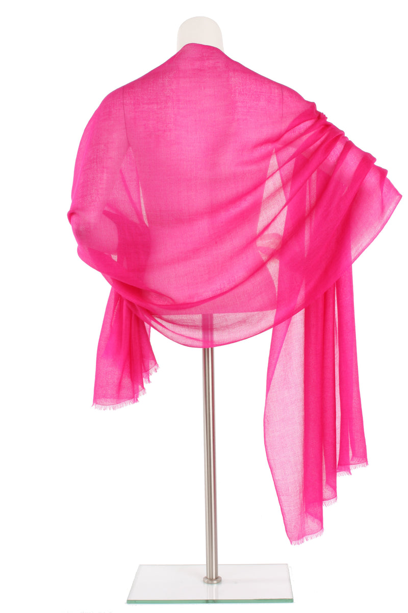 Flamingo Pink Luxe Cashmere Oversized Scarf