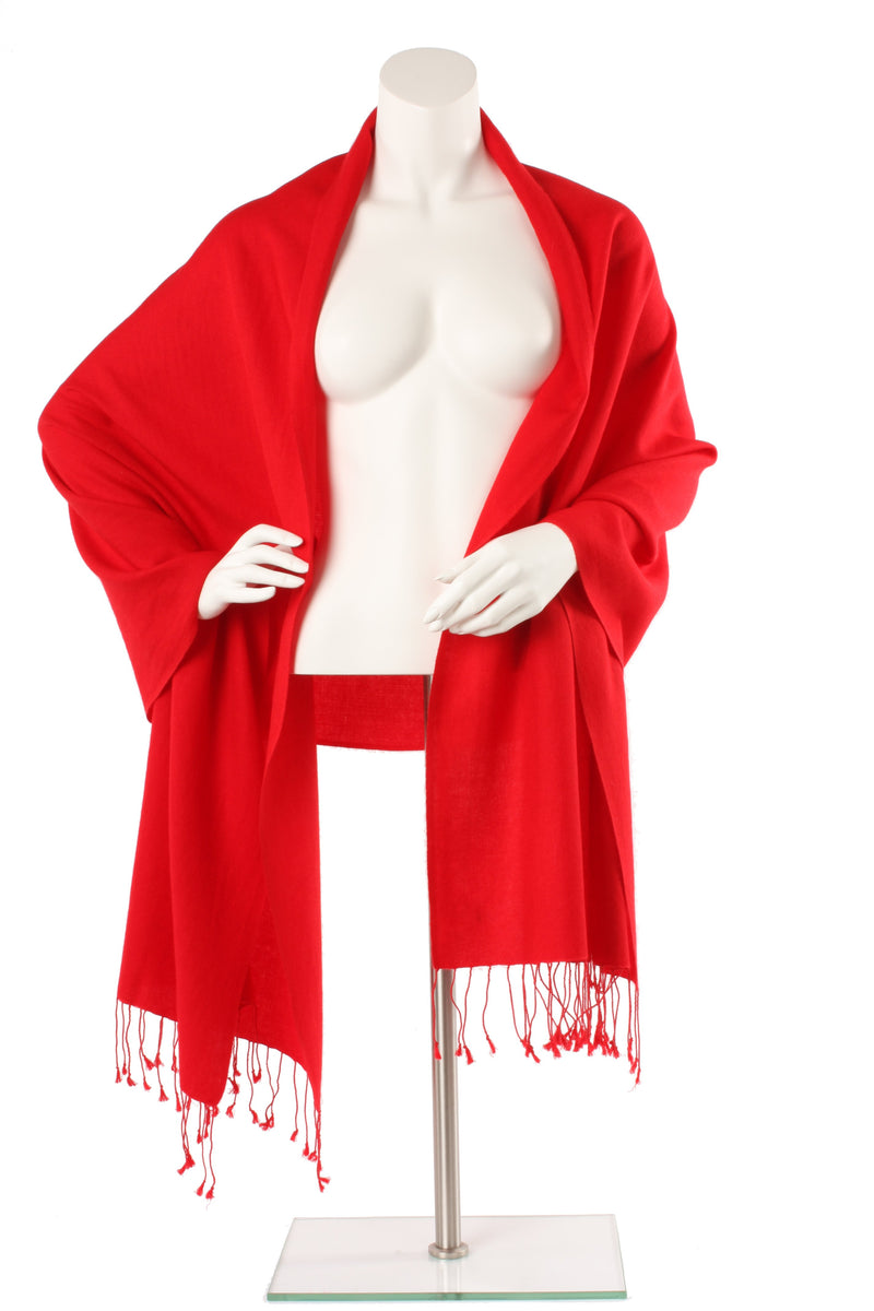 Red Cashmere and Silk Oversized Scarf