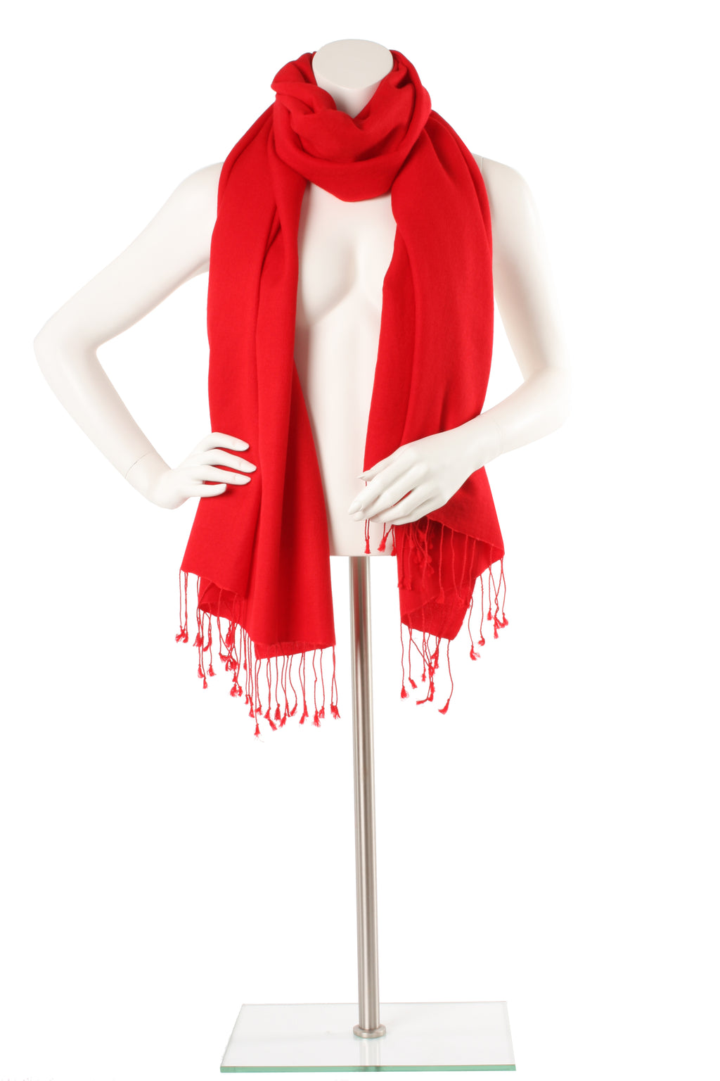 Red Cashmere and Silk Oversized Scarf