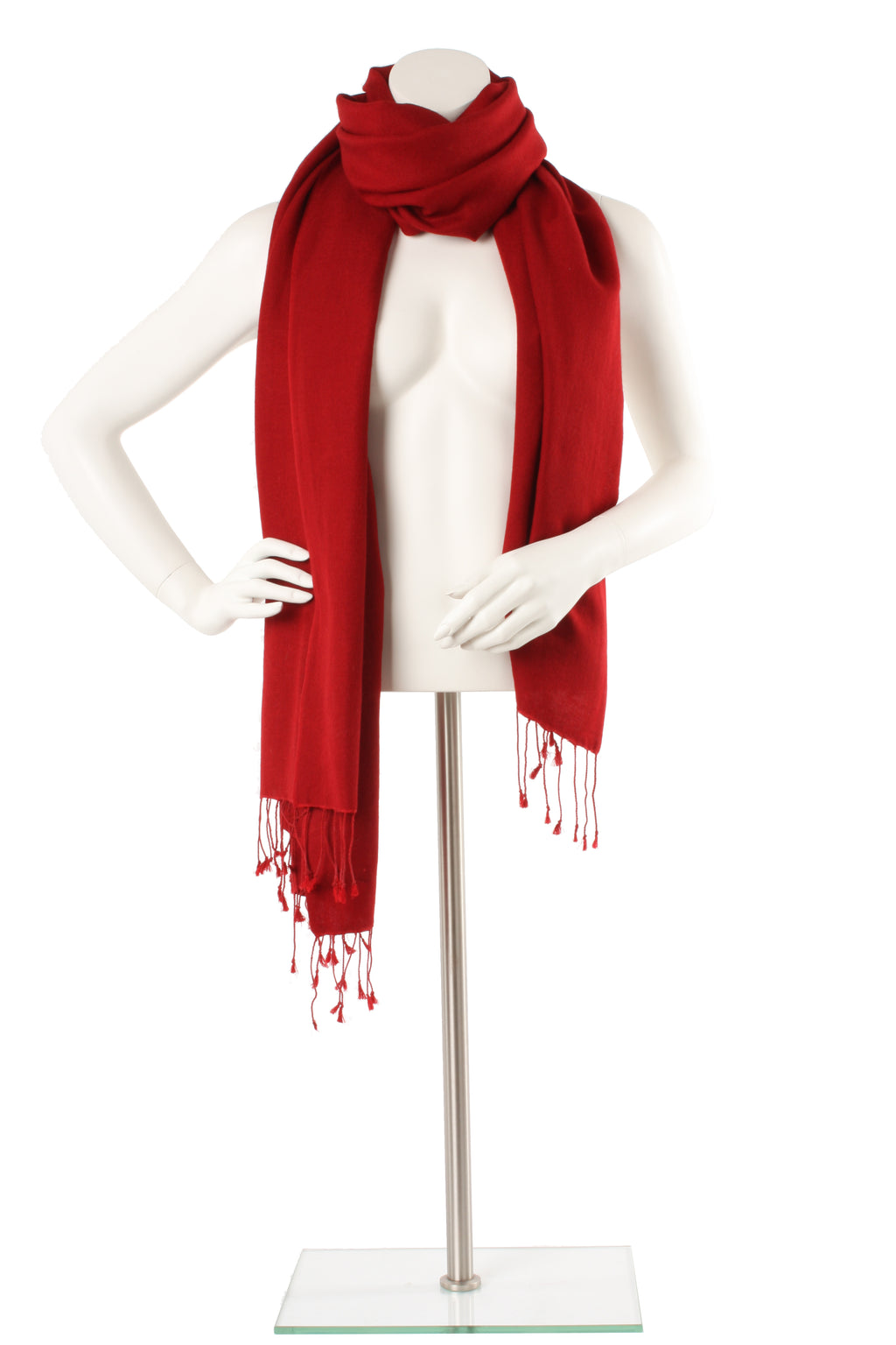 Bordeaux Red Cashmere and Silk Oversized Scarf
