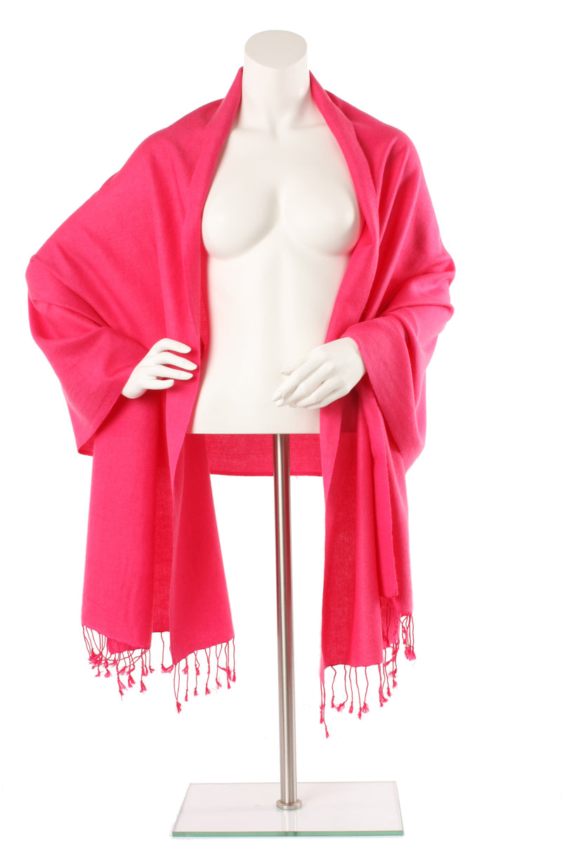 Cerise Cashmere and Silk Oversized Scarf